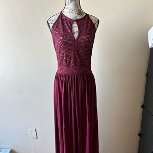 Burgundy red maxi dress
